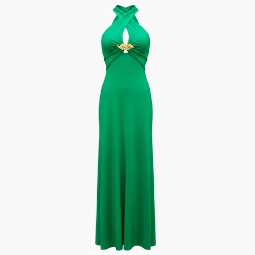 Roberto Cavalli Vibrant Emerald Green Maxi Dress